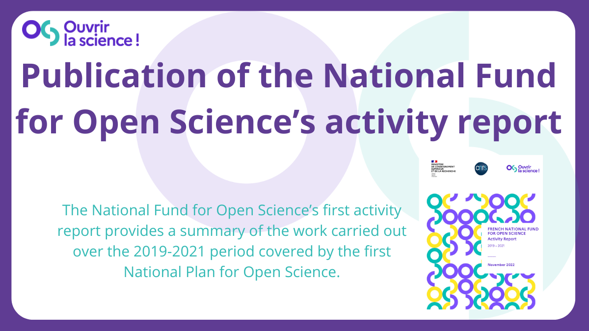 illustration Publication of the French National Fund for Open Science’s activity report