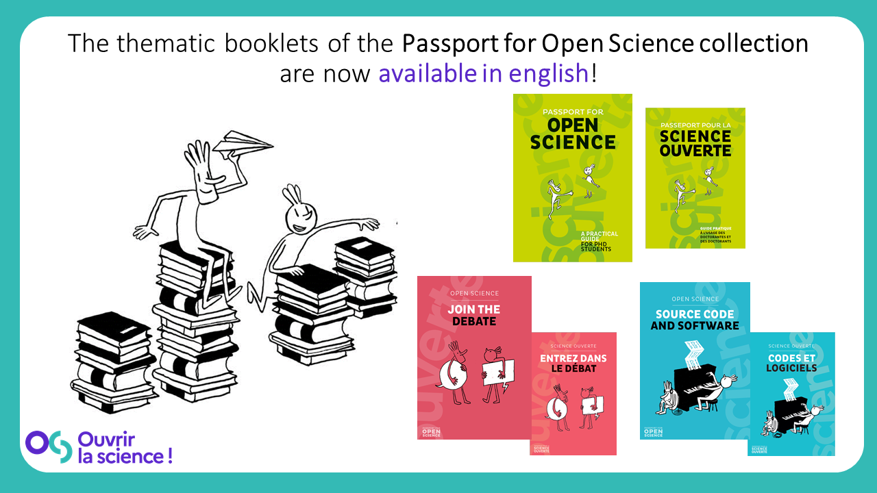 illustration Source code and software and Join the debate , the thematic booklets from the Passport for Open Science collection, are now available.
