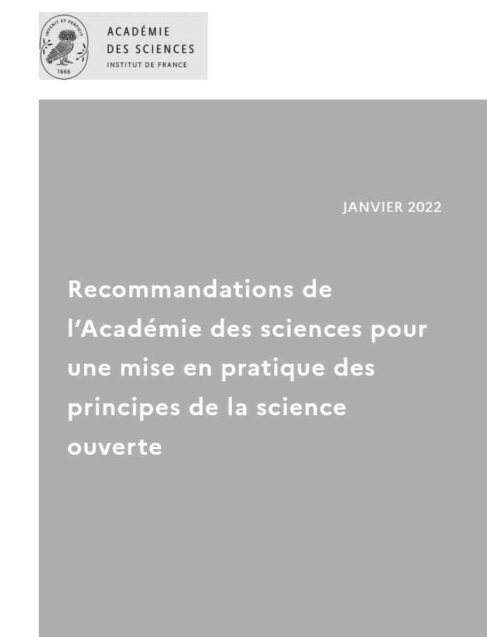 Recommandations de l'Académie des sciences pour la science ouverte